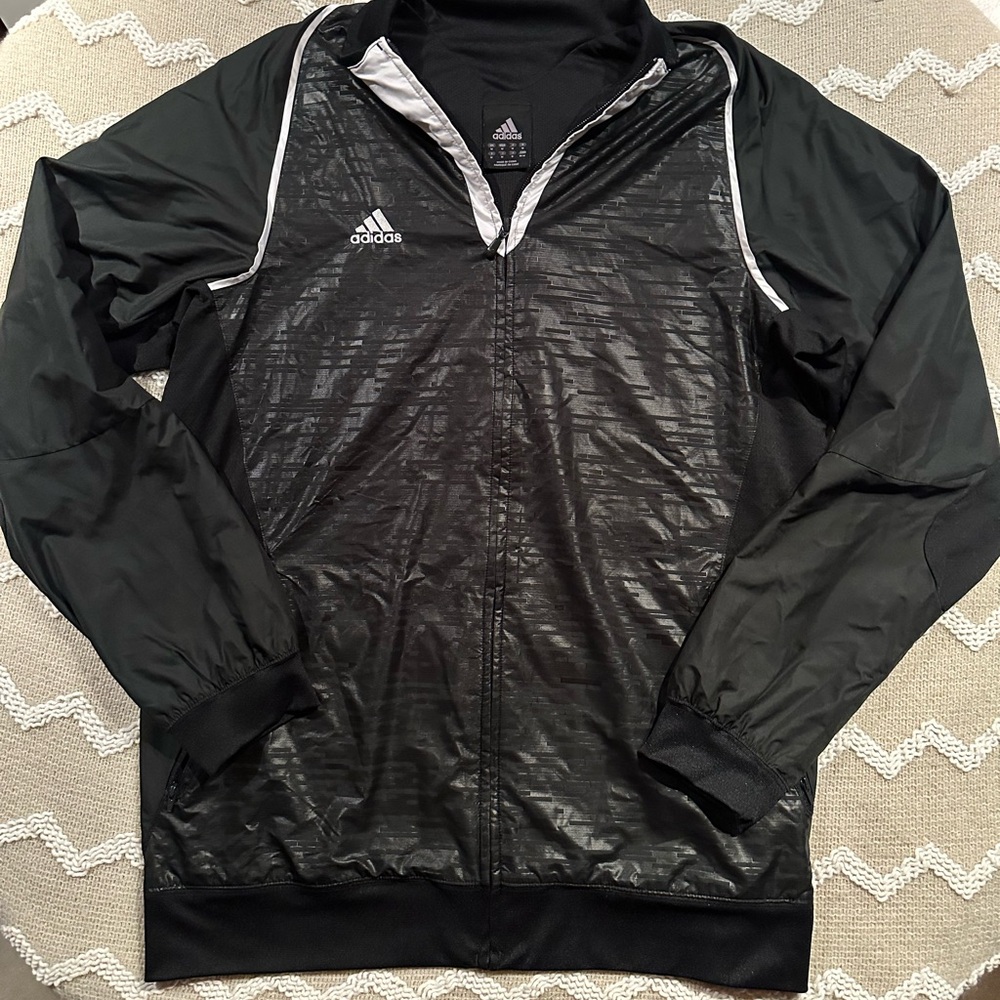 Adidas mens Crazy Light jacket in black with white trim